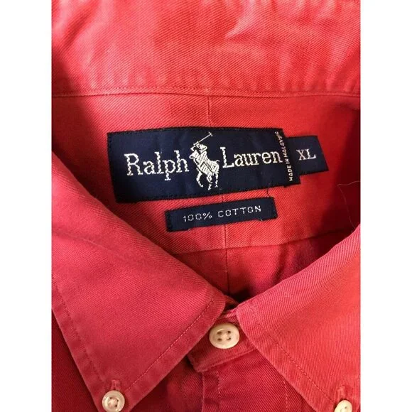 Ralph Lauren Polo Mens Rose Button Down Shirt 100% Cotton XL - Picture 5 of 5